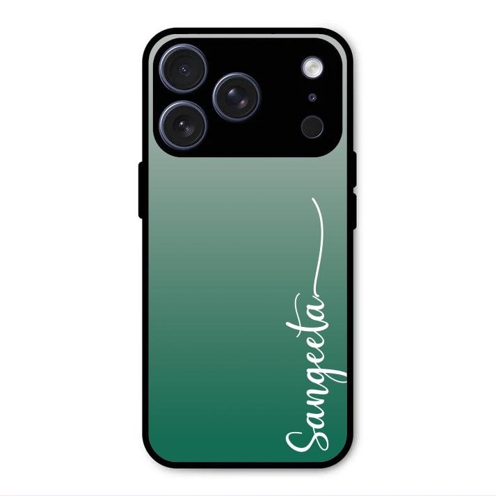 Customize Name Gradient Glass Case Cover Green For iPhone 17 Pro Max