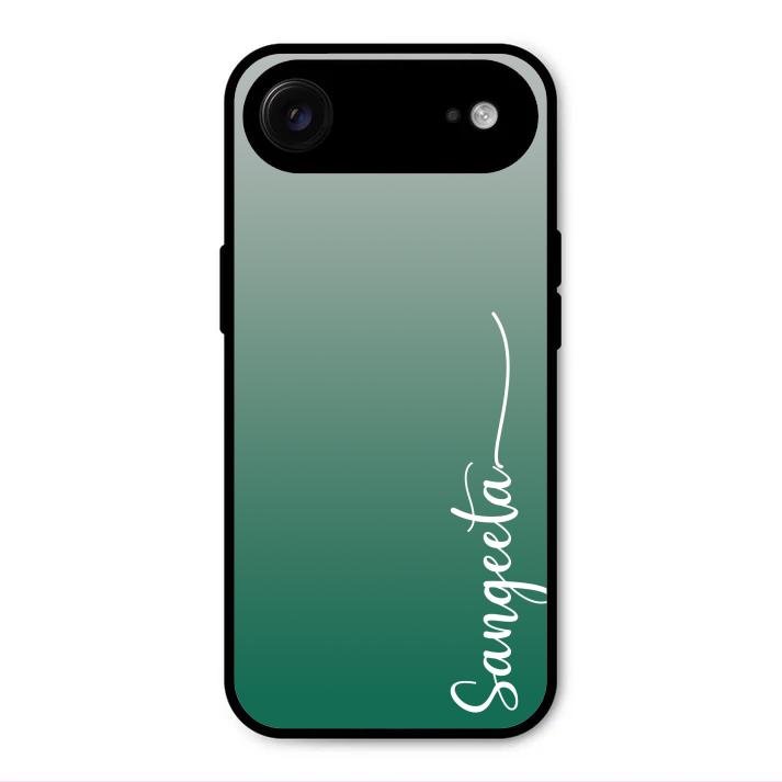Customize Name Gradient Glass Case Cover Green For iPhone Air