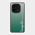 Customize Name Gradient Glass Case Cover Green For Iqoo 13 5G