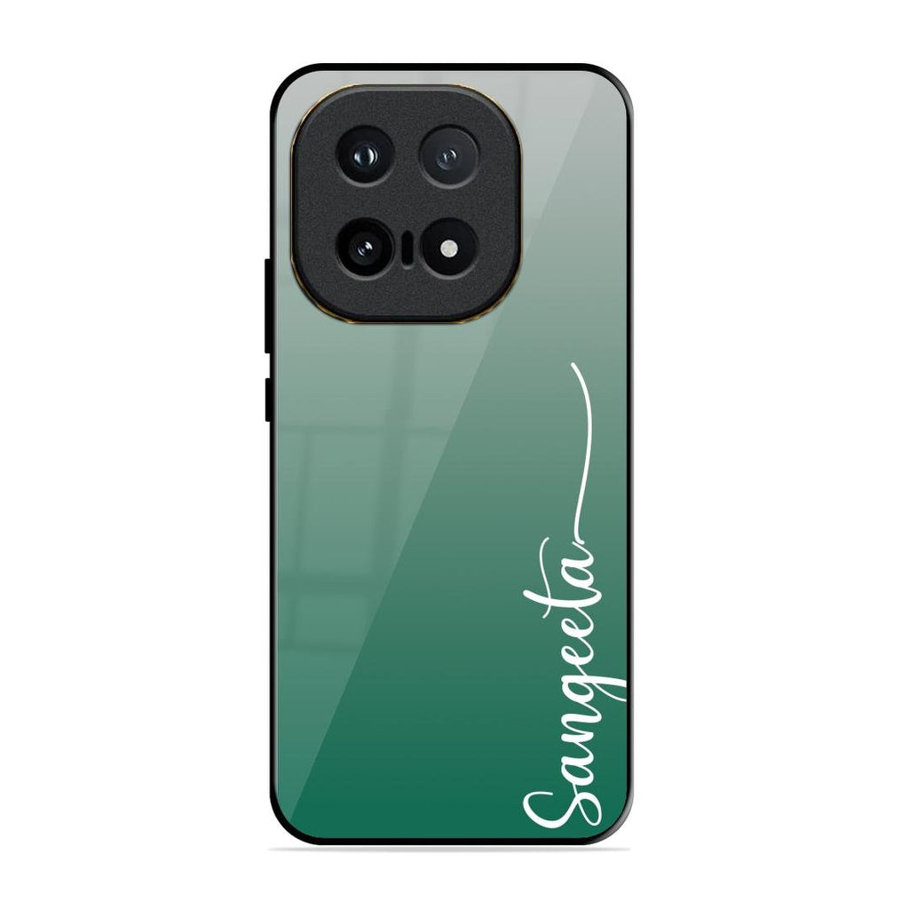 Customize Name Gradient Glass Case Cover Green For iQOO 15 5G