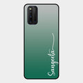 Customize Name Gradient Glass Case Cover Green For Iqoo 3 5G