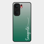 Customize Name Gradient Glass Case Cover Green For Iqoo Neo 9 Pro 5G
