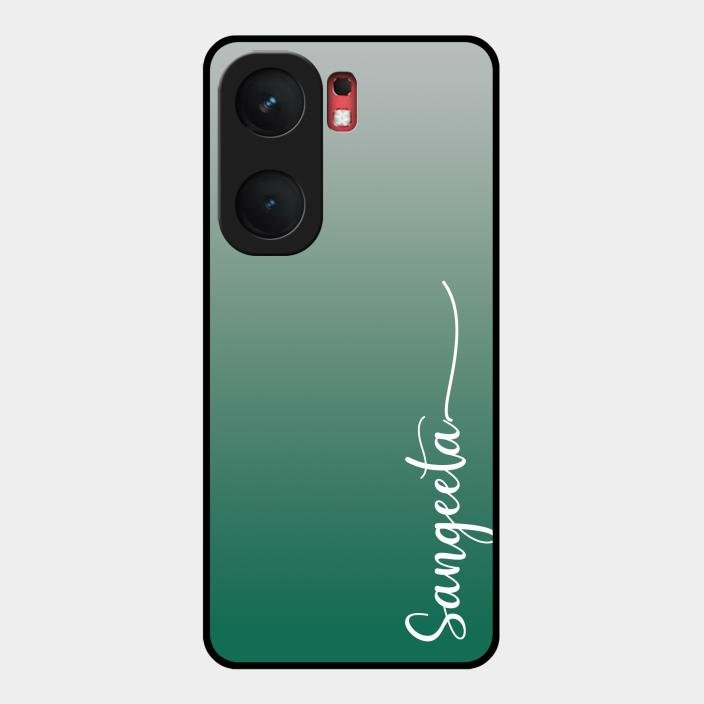 Customize Name Gradient Glass Case Cover Green For Iqoo Neo 9 Pro 5G