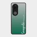 Customize Name Gradient Glass Case Cover Green For Iqoo Z10R