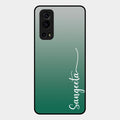 Customize Name Gradient Glass Case Cover Green For Iqoo Z3 5G