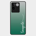 Customize Name Gradient Glass Case Cover Green For Iqoo Z7 Pro 5G