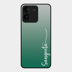 Customize Name Gradient Glass Case Cover Green For Iqoo Z9 5G