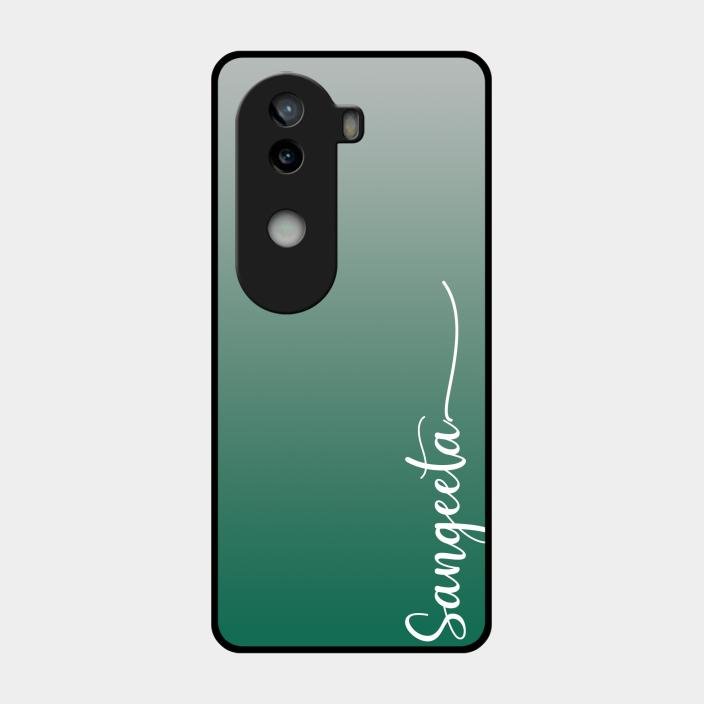 Customize Name Gradient Glass Case Cover Green For Iqoo Z9S 5G