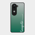 Customize Name Gradient Glass Case Cover Green For Iqoo Z9S 5G