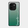 Customize Name Gradient Glass Case Cover Green For Iqoo Z9S Pro 5G