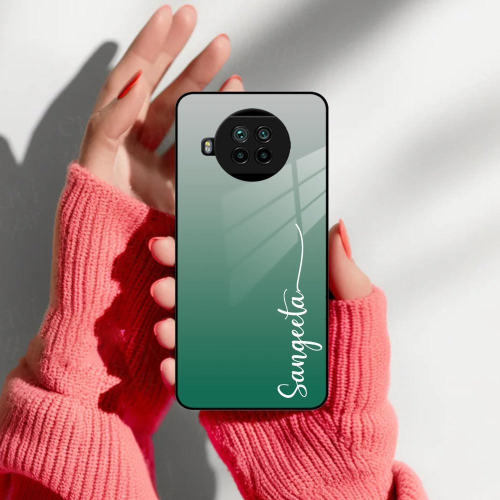 Customize Name Gradient Glass Case Cover Green For Redmi/Xiaomi