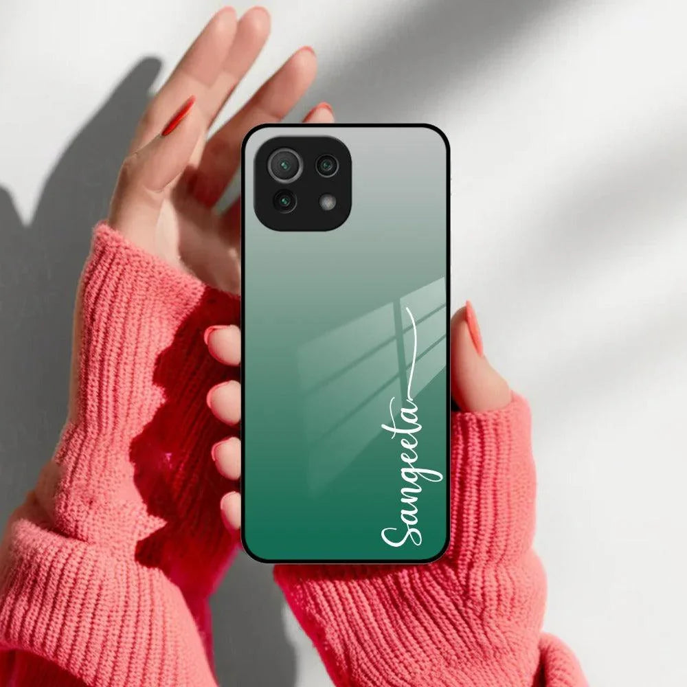 Customize Name Gradient Glass Case Cover Green For Redmi/Xiaomi - ShopOnCliQ