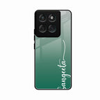 Customize Name Gradient Glass Case Cover Green For Motorola Edge 70 5G