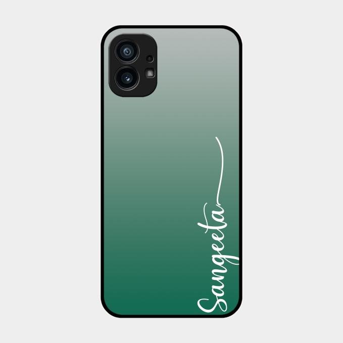 Customize Name Gradient Glass Case Cover Green For Nothing Phone 1