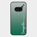 Customize Name Gradient Glass Case Cover Green For Nothing Phone 2A 5G