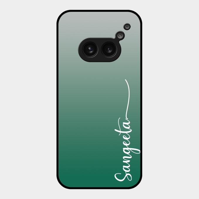 Customize Name Gradient Glass Case Cover Green For Nothing Phone 2A 5G