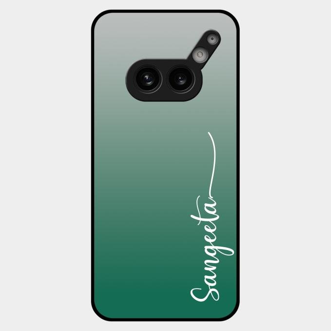 Customize Name Gradient Glass Case Cover Green For Nothing Phone 2A Plus