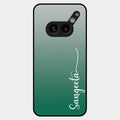 Customize Name Gradient Glass Case Cover Green For Nothing Phone 2A Plus