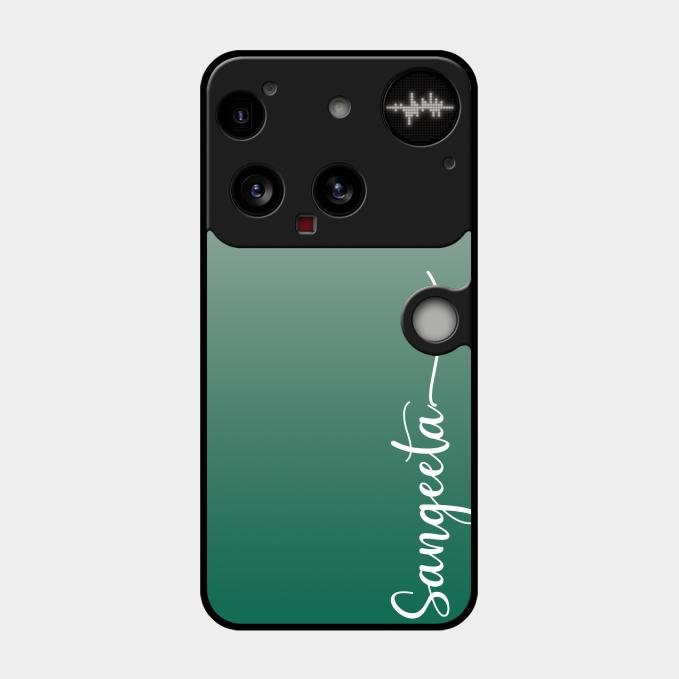 Customize Name Gradient Glass Case Cover Green For Nothing Phone 3 5G