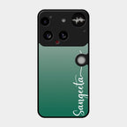 Customize Name Gradient Glass Case Cover Green For Nothing Phone 3 5G