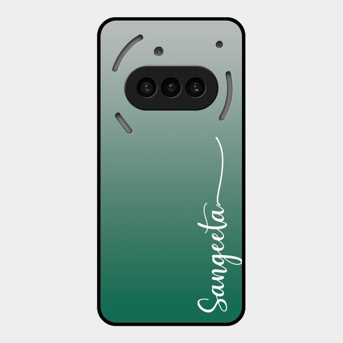 Customize Name Gradient Glass Case Cover Green For Nothing Phone 3A 5G