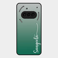 Customize Name Gradient Glass Case Cover Green For Nothing Phone 3A 5G