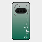 Customize Name Gradient Glass Case Cover Green For Nothing Phone 3A 5G