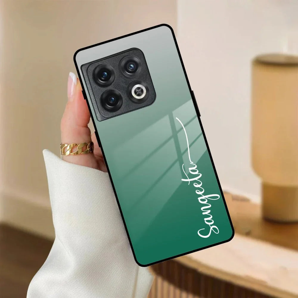 Customize Name Gradient Glass Case Cover Green For OnePlus - ShopOnCliQ