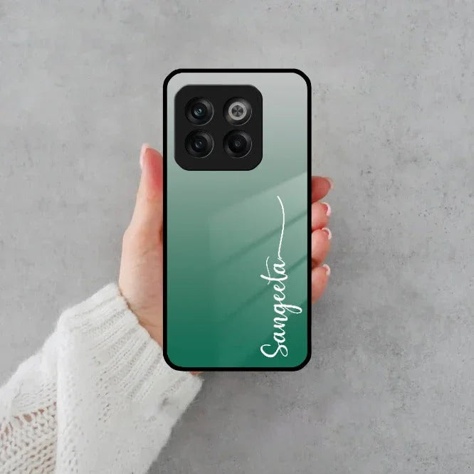 Customize Name Gradient Glass Case Cover Green For OnePlus - ShopOnCliQ