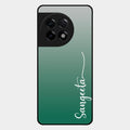 Customize Name Gradient Glass Case Cover Green For Oneplus 11R 5G