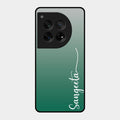 Customize Name Gradient Glass Case Cover Green For Oneplus 12 5G