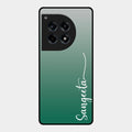 Customize Name Gradient Glass Case Cover Green For Oneplus 12R 5G