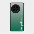 Customize Name Gradient Glass Case Cover Green For Oneplus 13 5G