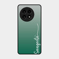 Customize Name Gradient Glass Case Cover Green For Oneplus 13R 5G