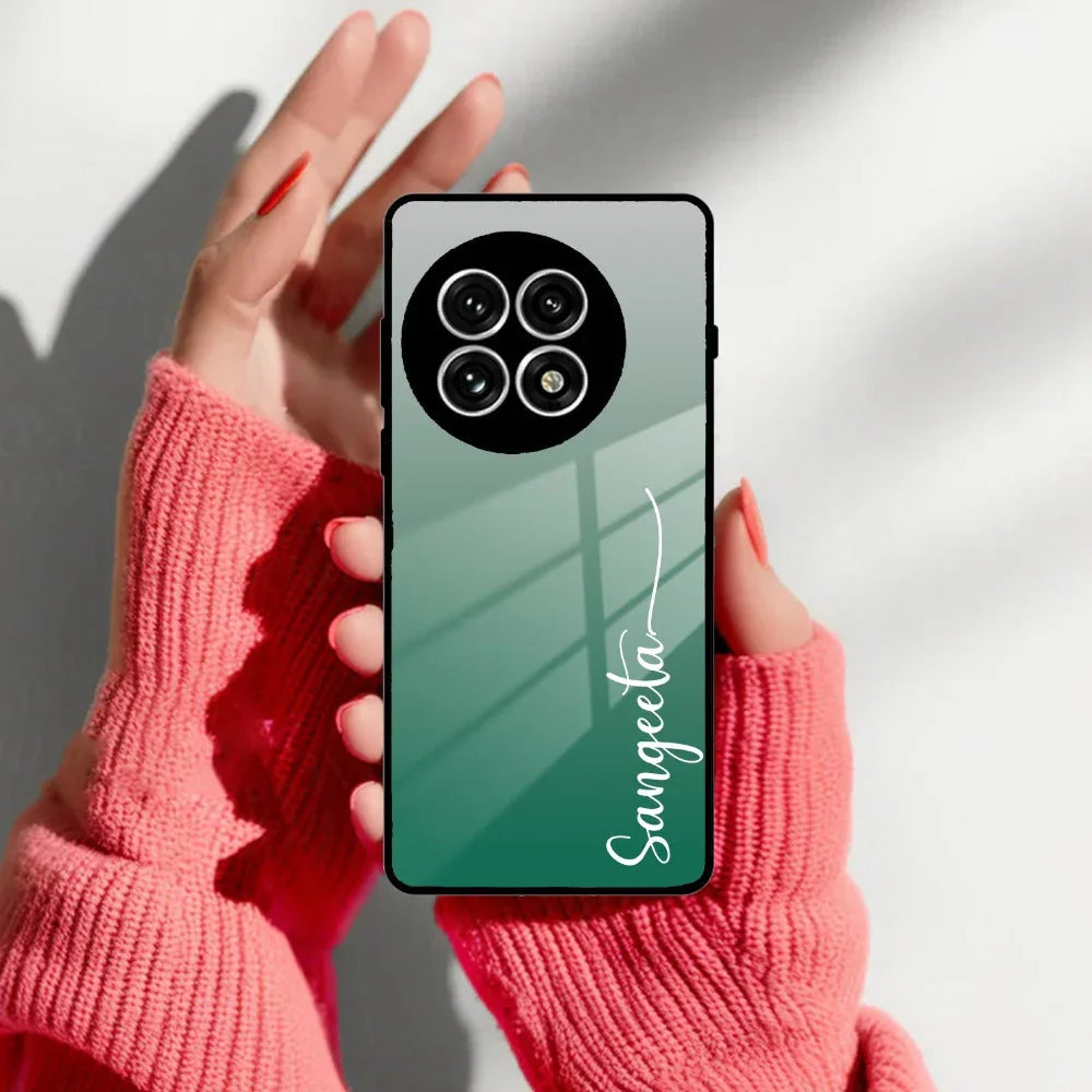 Customize Name Gradient Glass Case Cover Green For OnePlus - ShopOnCliQ