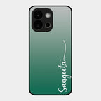 Customize Name Gradient Glass Case Cover Green For Oneplus 13S 5G