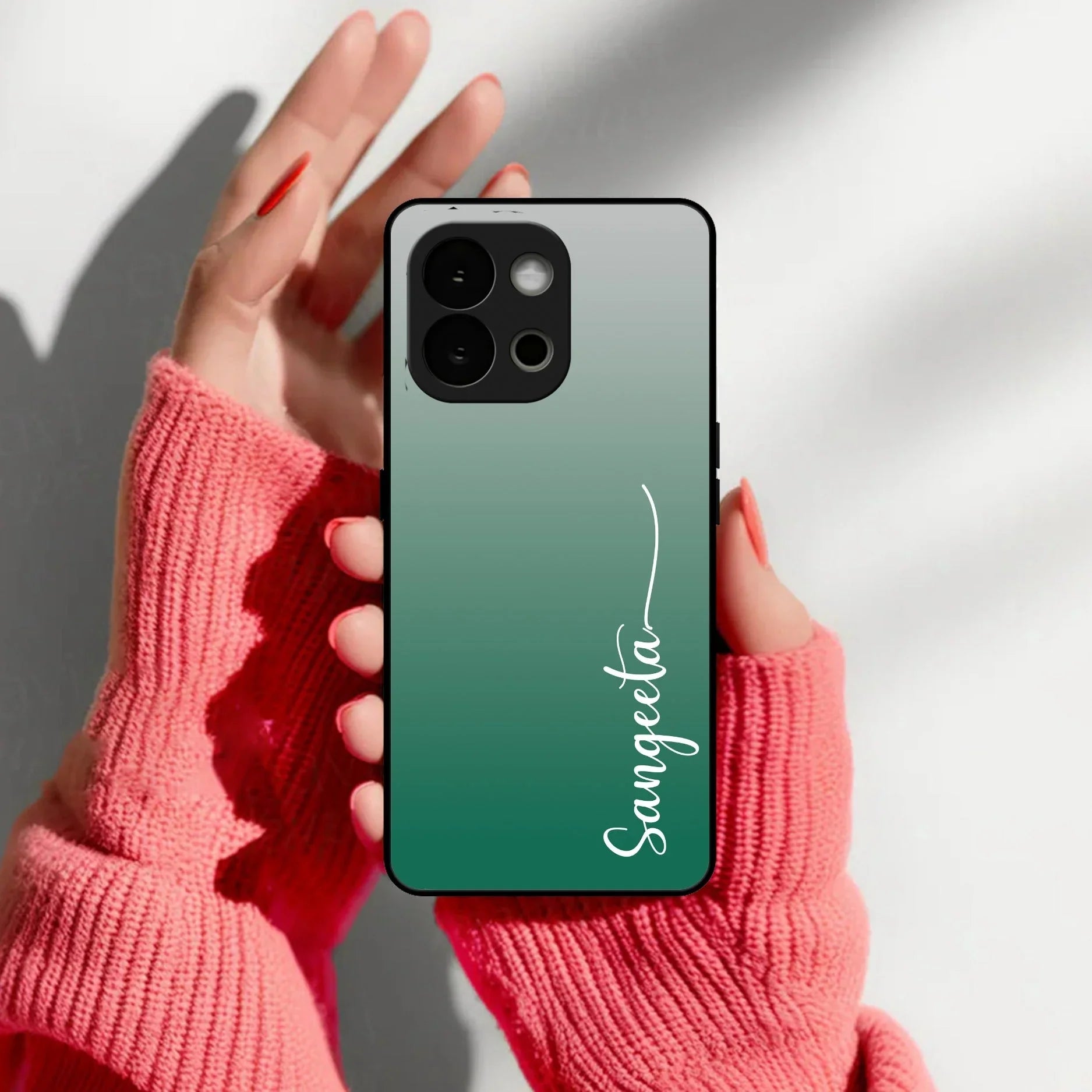 Customize Name Gradient Glass Case Cover Green For OnePlus - ShopOnCliQ