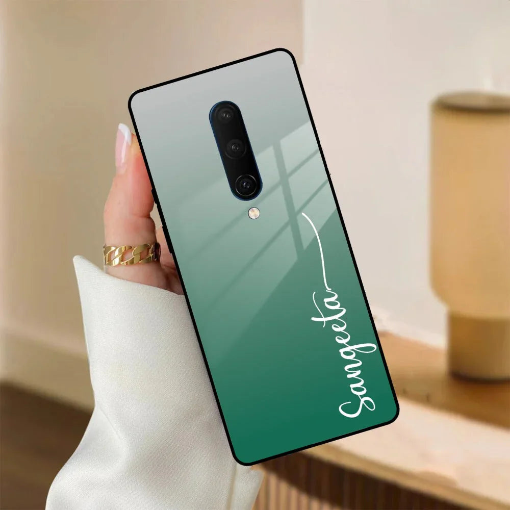 Customize Name Gradient Glass Case Cover Green For OnePlus - ShopOnCliQ