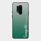 Customize Name Gradient Glass Case Cover Green For Oneplus 8 Pro
