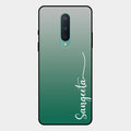 Customize Name Gradient Glass Case Cover Green For Oneplus 8