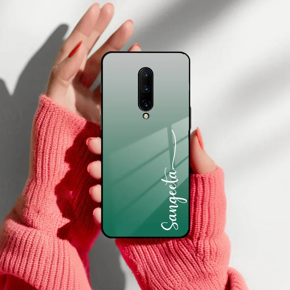 Customize Name Gradient Glass Case Cover Green For OnePlus - ShopOnCliQ