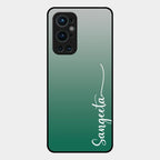 Customize Name Gradient Glass Case Cover Green For Oneplus 9 Pro 5G
