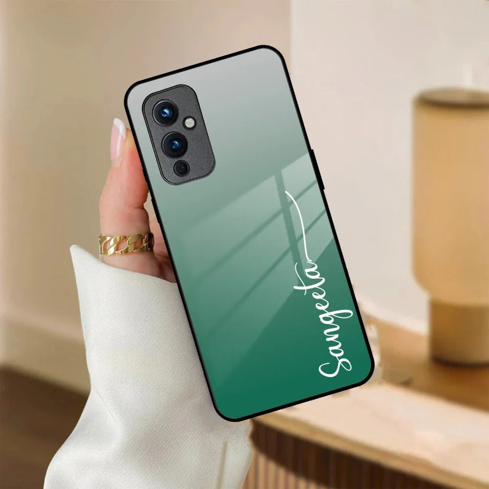 Customize Name Gradient Glass Case Cover Green For OnePlus - ShopOnCliQ
