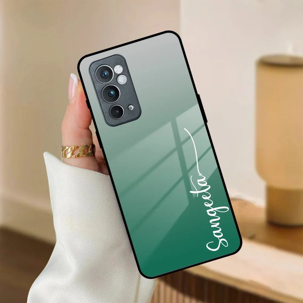 Customize Name Gradient Glass Case Cover Green For OnePlus - ShopOnCliQ