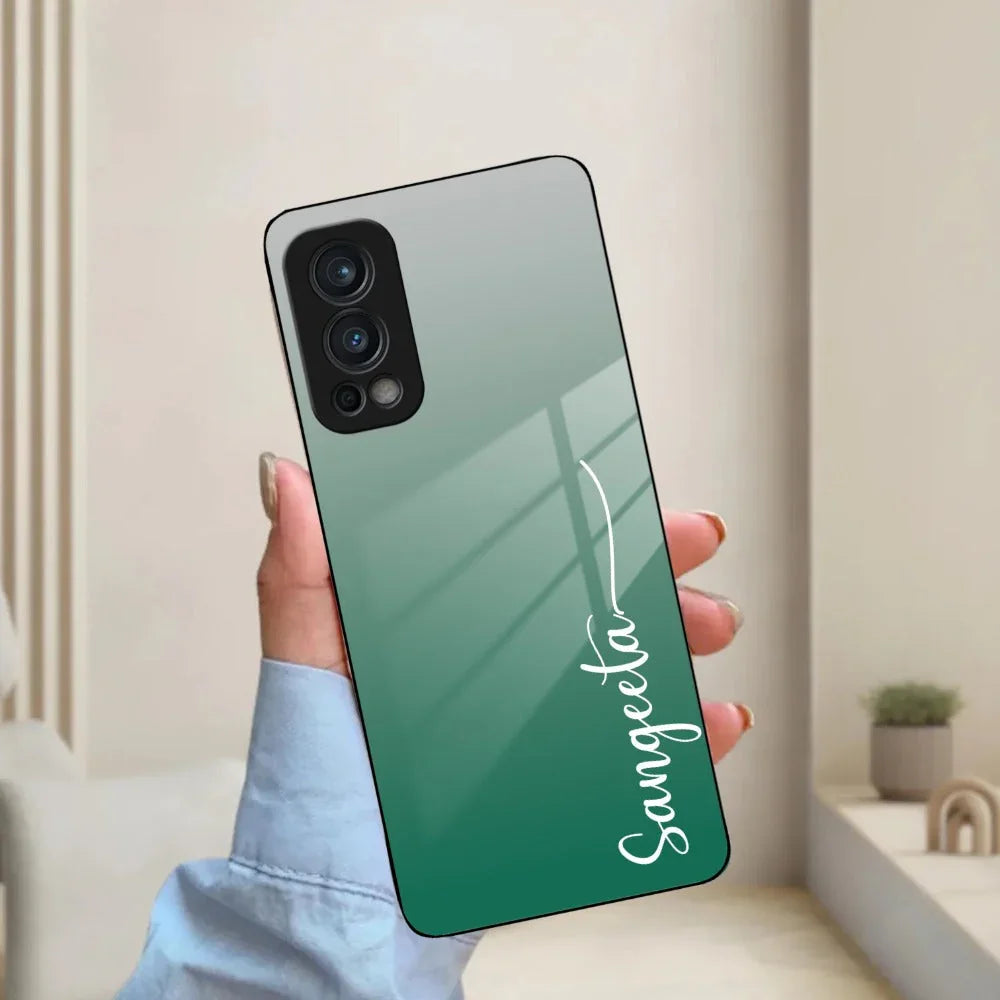 Customize Name Gradient Glass Case Cover Green For OnePlus - ShopOnCliQ