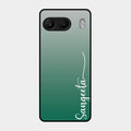 Customize Name Gradient Glass Case Cover Green For Oneplus Nord 4 5G