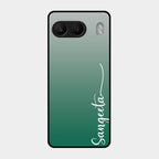 Customize Name Gradient Glass Case Cover Green For Oneplus Nord 4 5G