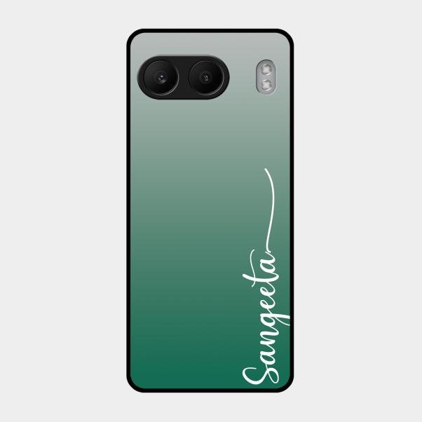 Customize Name Gradient Glass Case Cover Green For Oneplus Nord 4 5G