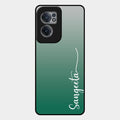 Customize Name Gradient Glass Case Cover Green For Oneplus Nord Ce 2 5G