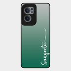 Customize Name Gradient Glass Case Cover Green For Oneplus Nord Ce 2 5G
